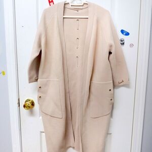 Chic Beige wool blend heavy Cape Coat